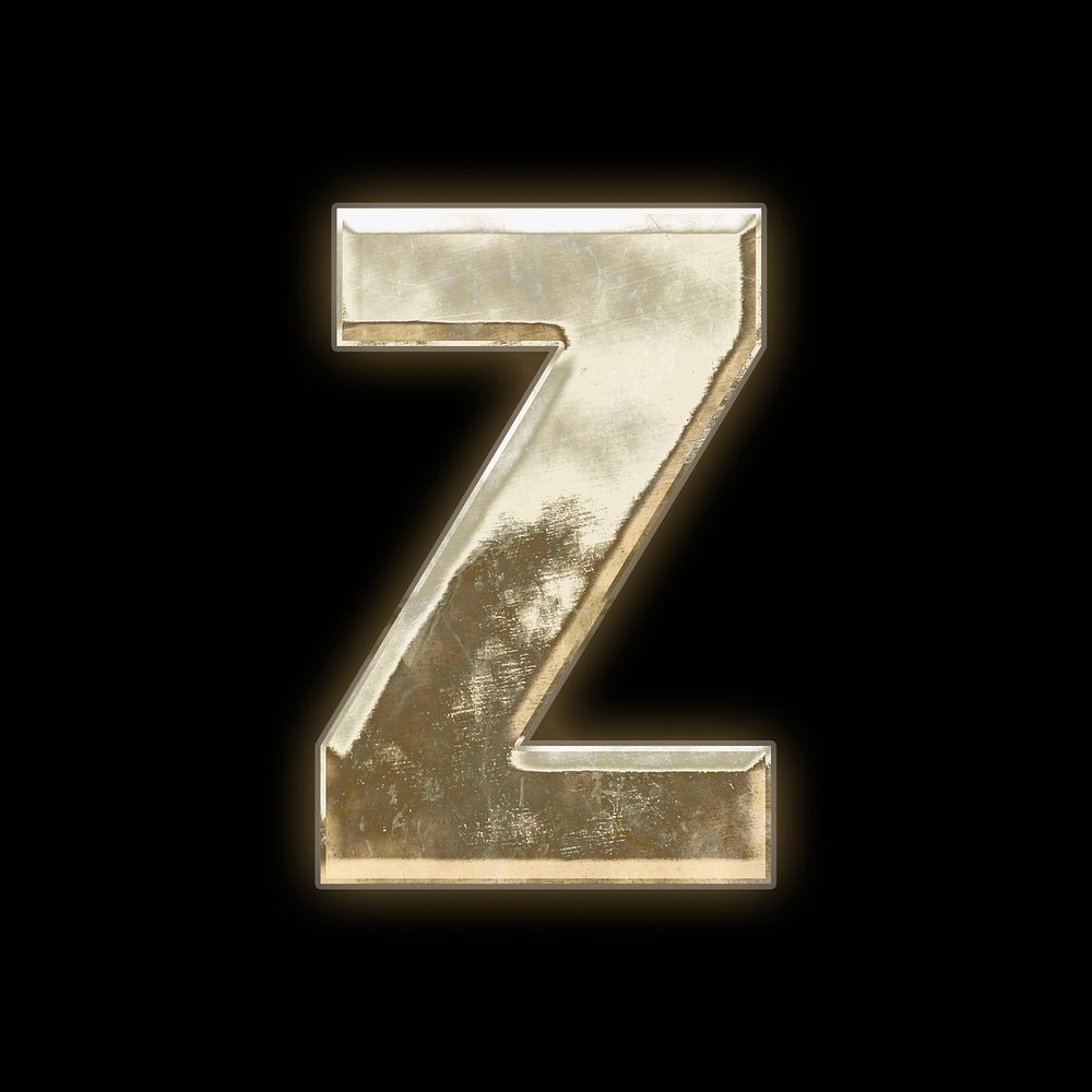 Letter z, gold font illustration