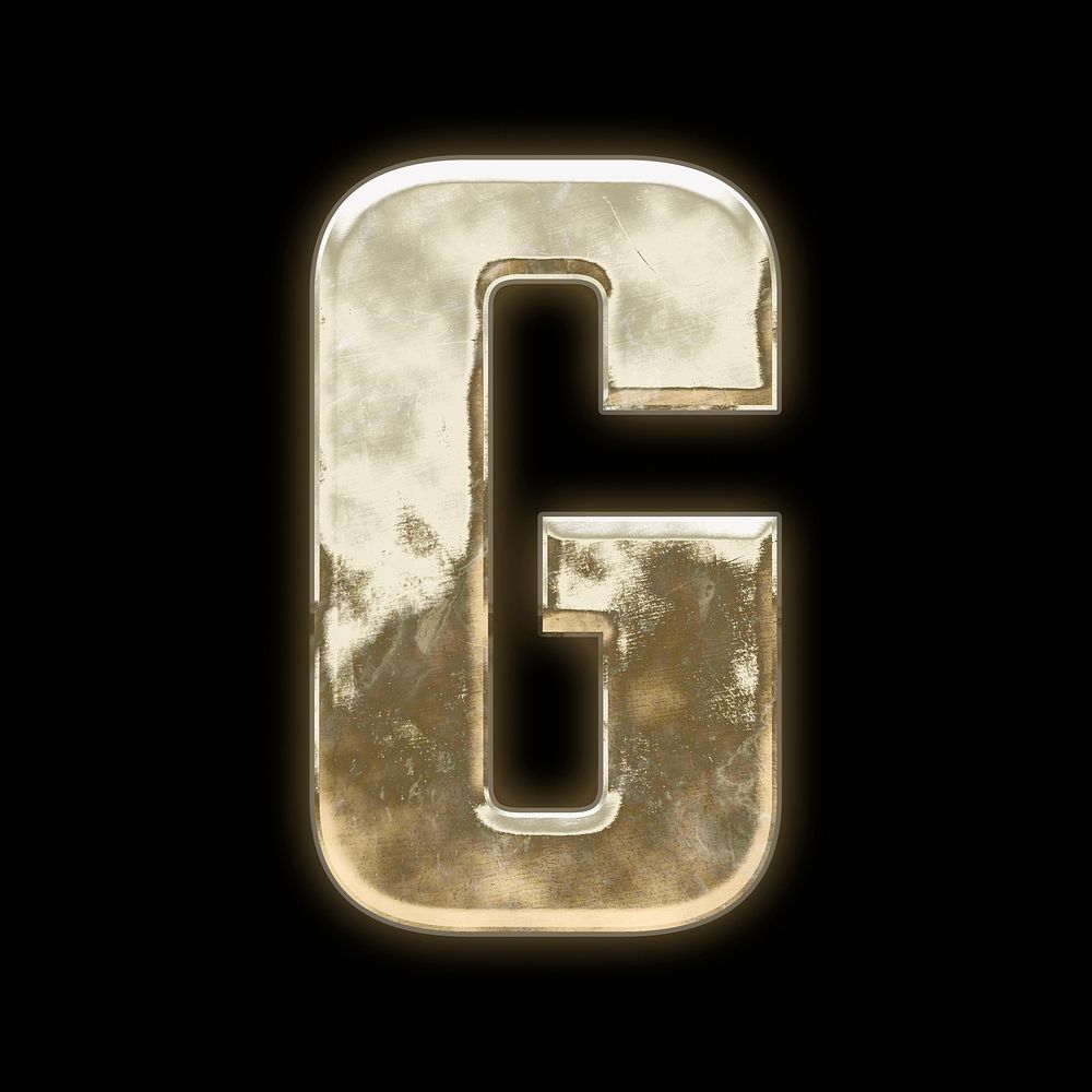 Letter G, gold font illustration