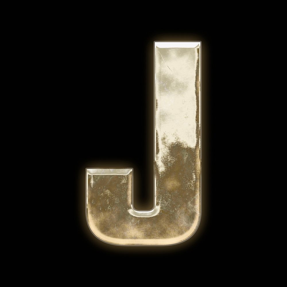 Letter J, gold font illustration