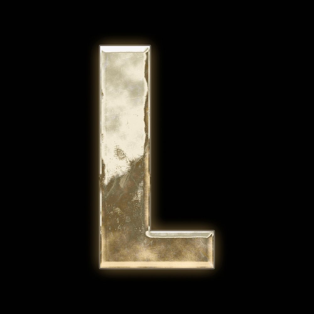 Letter L, gold font illustration