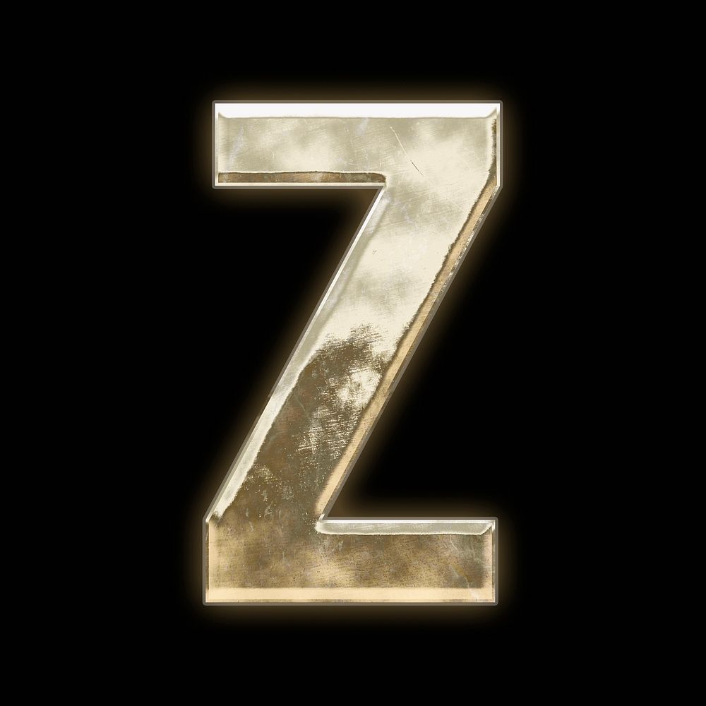 Letter Z, gold font illustration