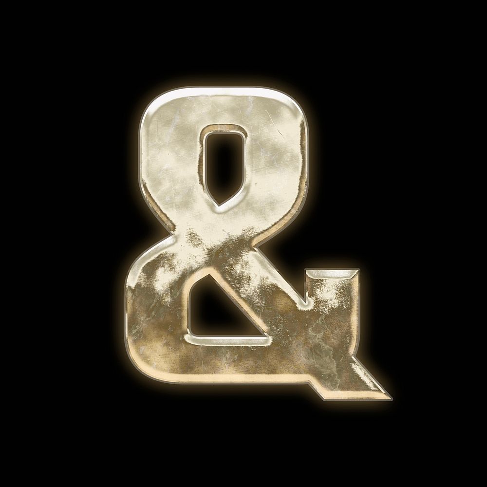 Gold ampersand sign illustration