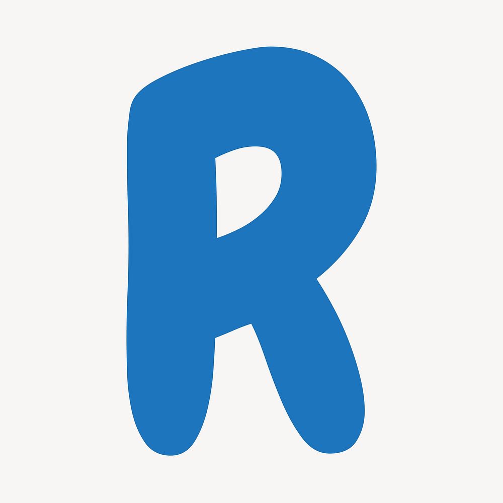 Letter R blue font illustration