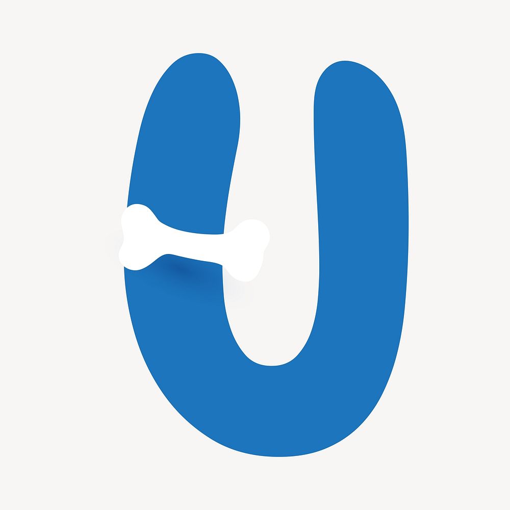 Letter U blue font illustration