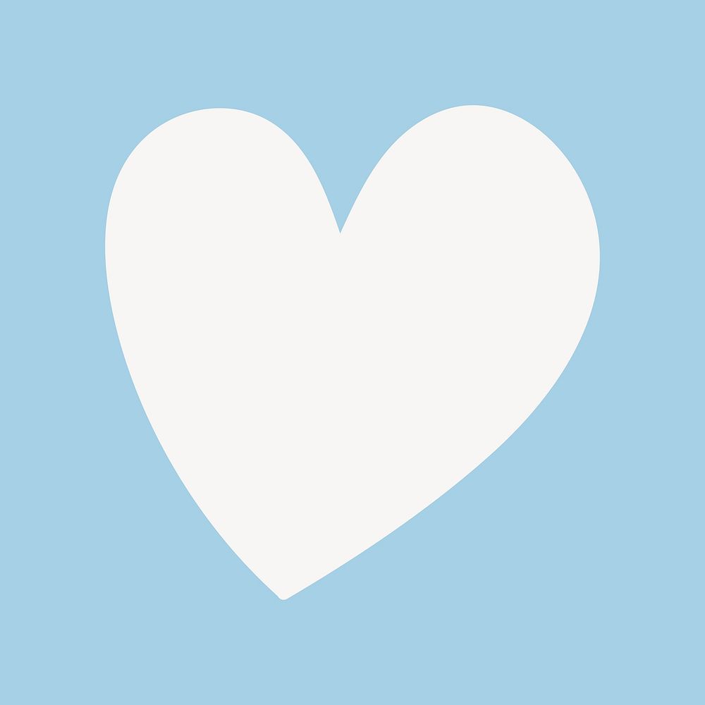 Heart icon in white shape illustration