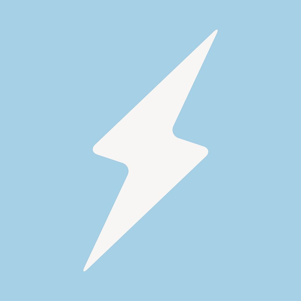 Lightning icon in white shape illustration