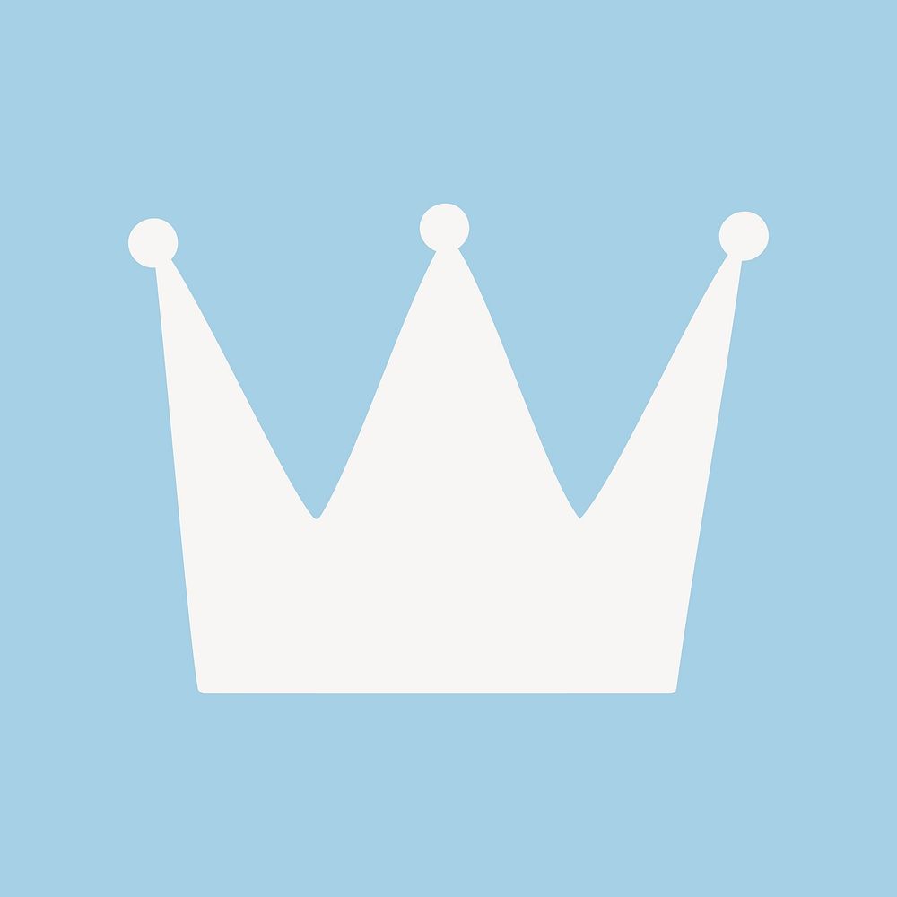 Crown icon in white shape illustration