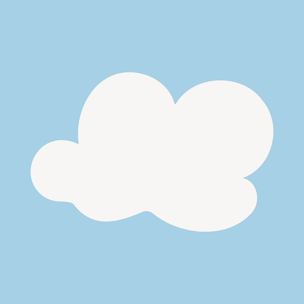 Cloud icon in white shape illustration