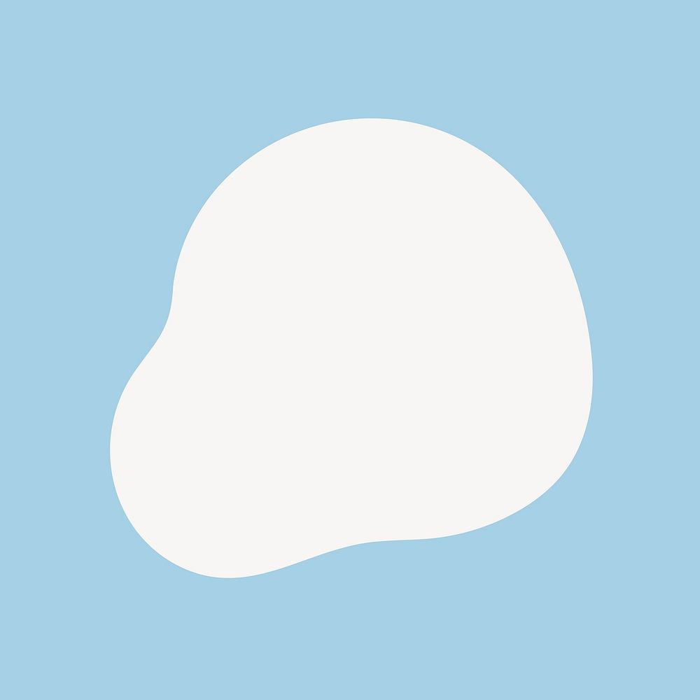 Blob shape icon in white shape illustration