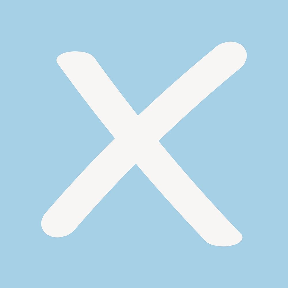 Cross mark icon in white shape illustration