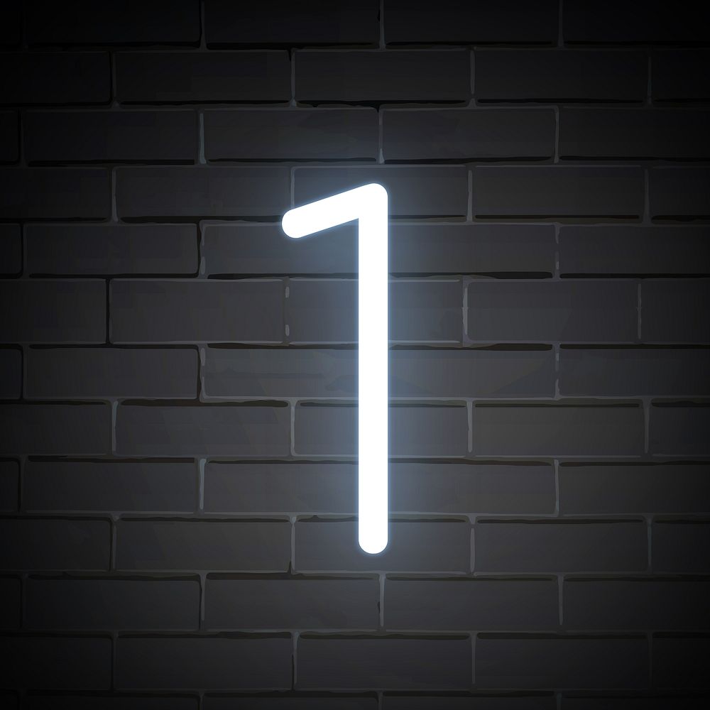 Number in neon font illustration