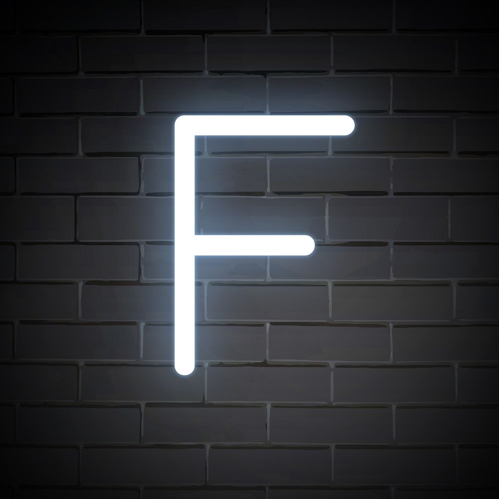 Letter F in white alphabet illustration