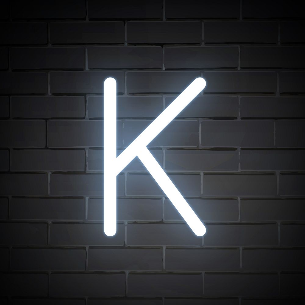 Letter K in white alphabet illustration