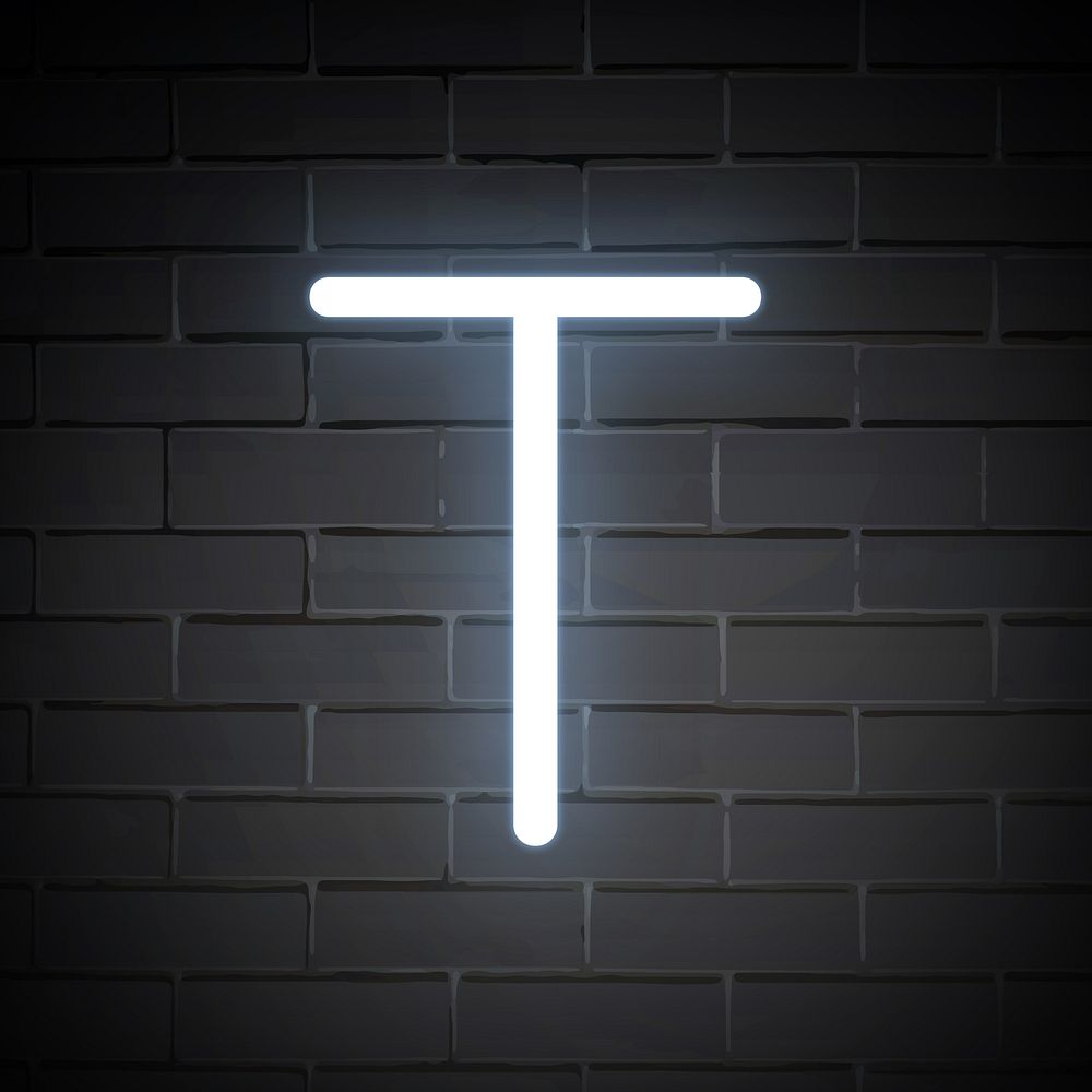 Letter T in white alphabet illustration
