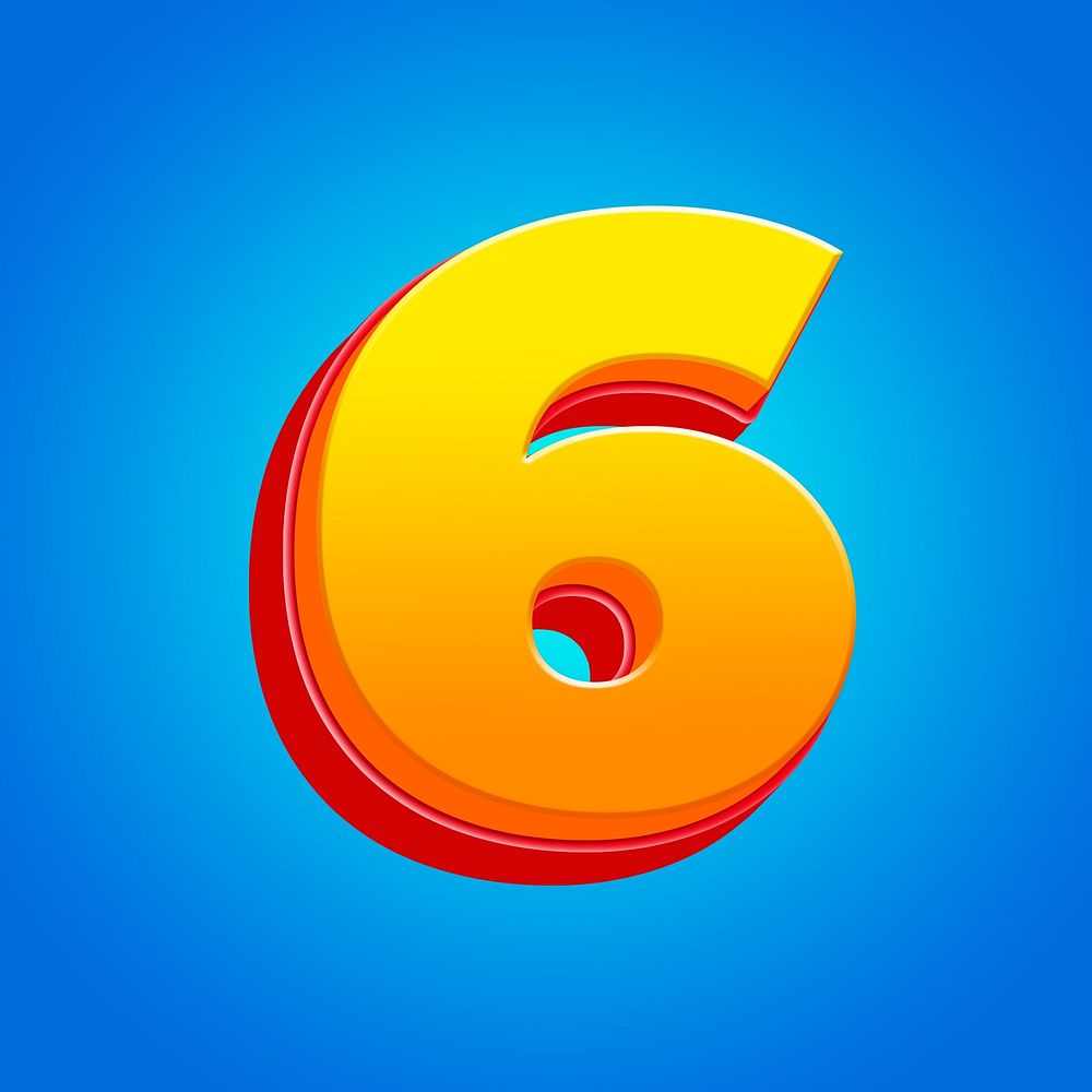 Number 3D yellow layer font illustration