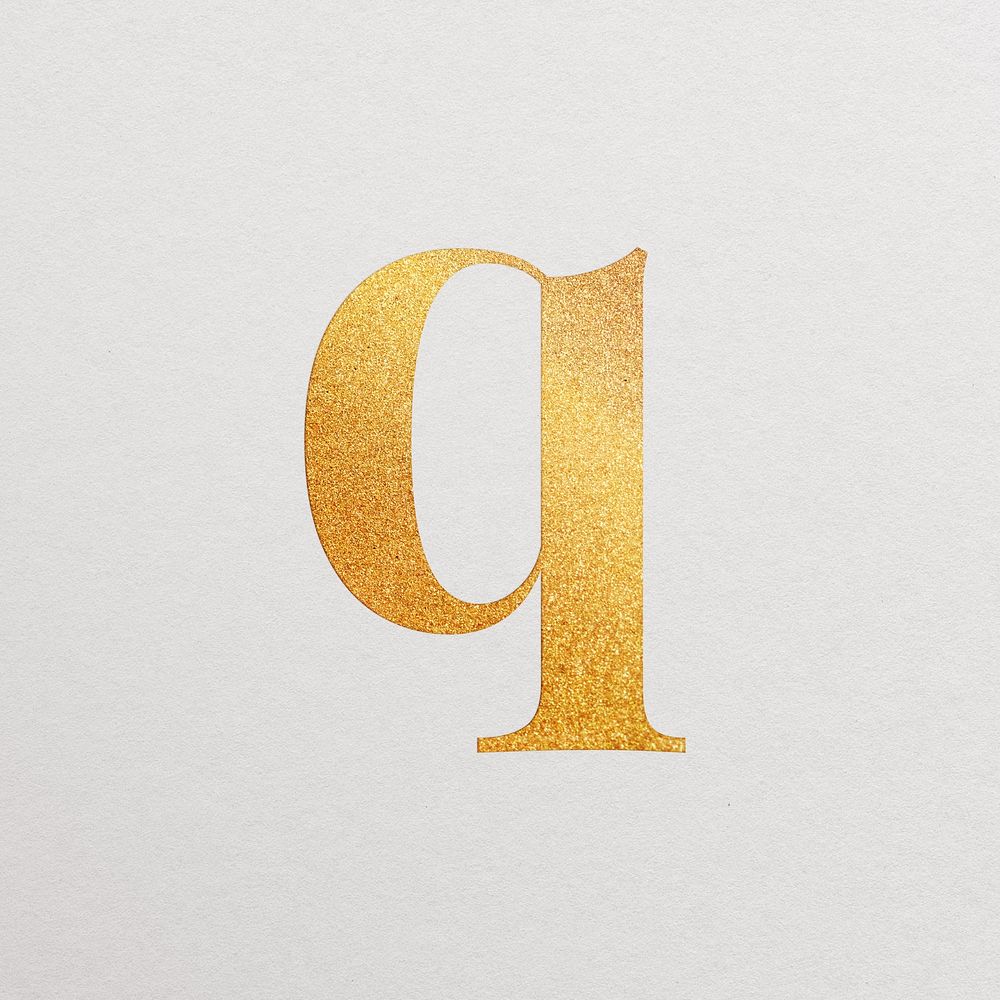 Letter q gold foil alphabet illustration