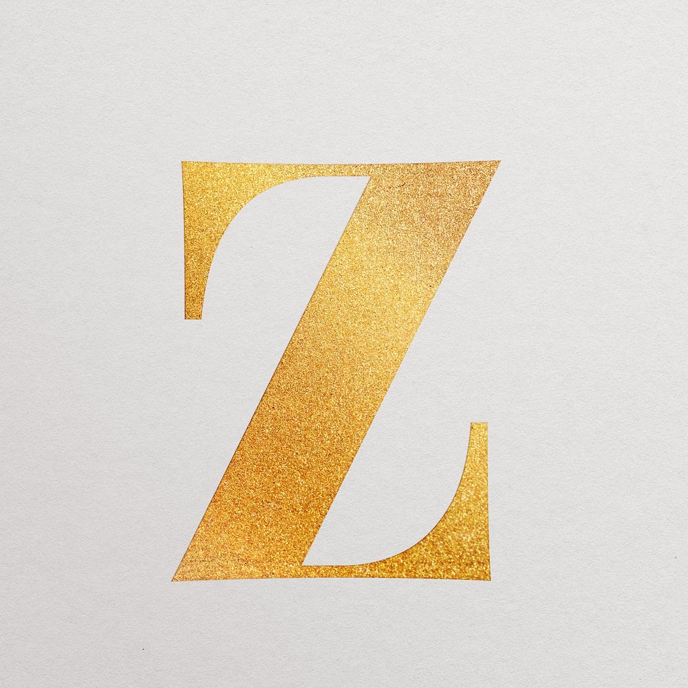 Letter  gold foil alphabet illustration