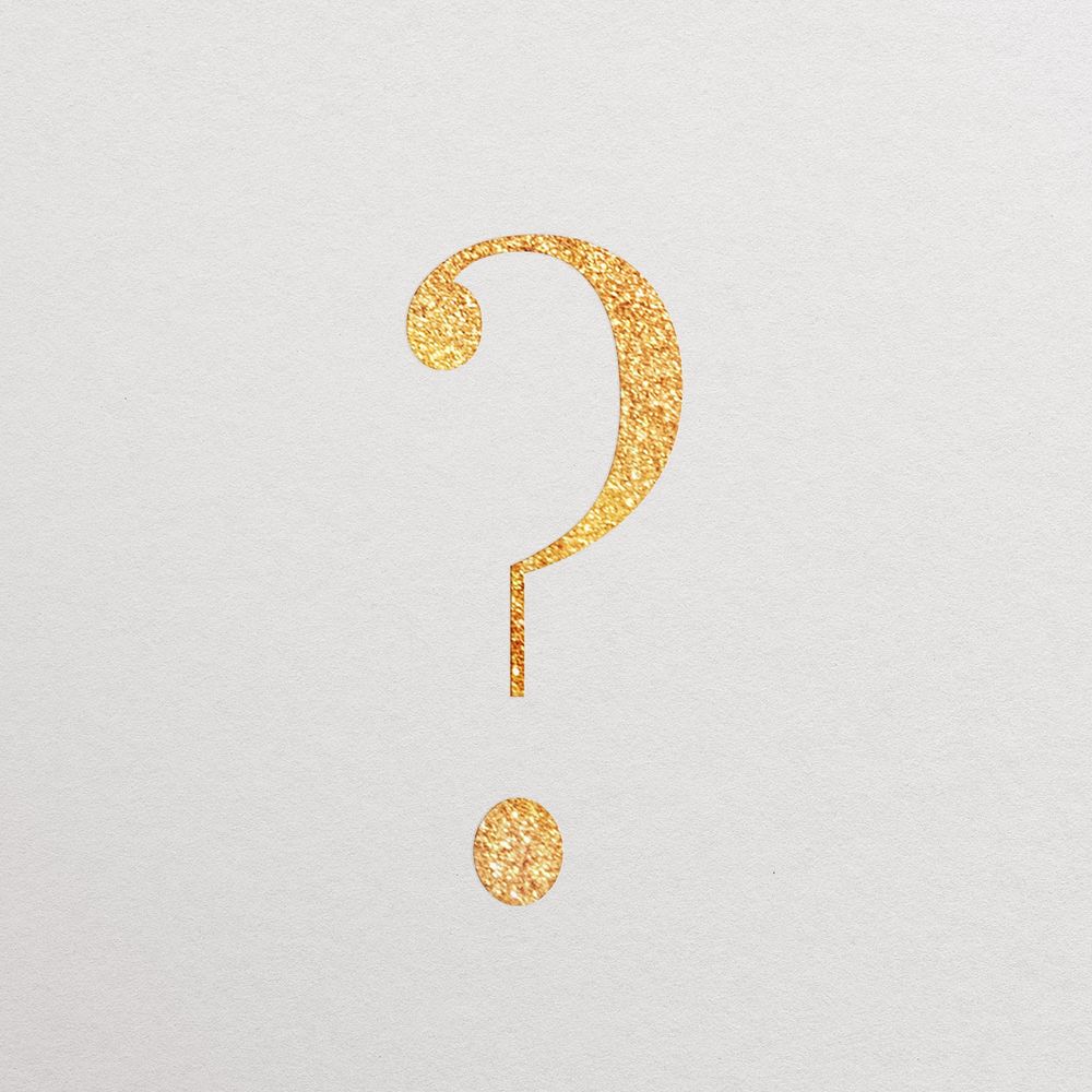Question mark sign gold foil symbol illustration