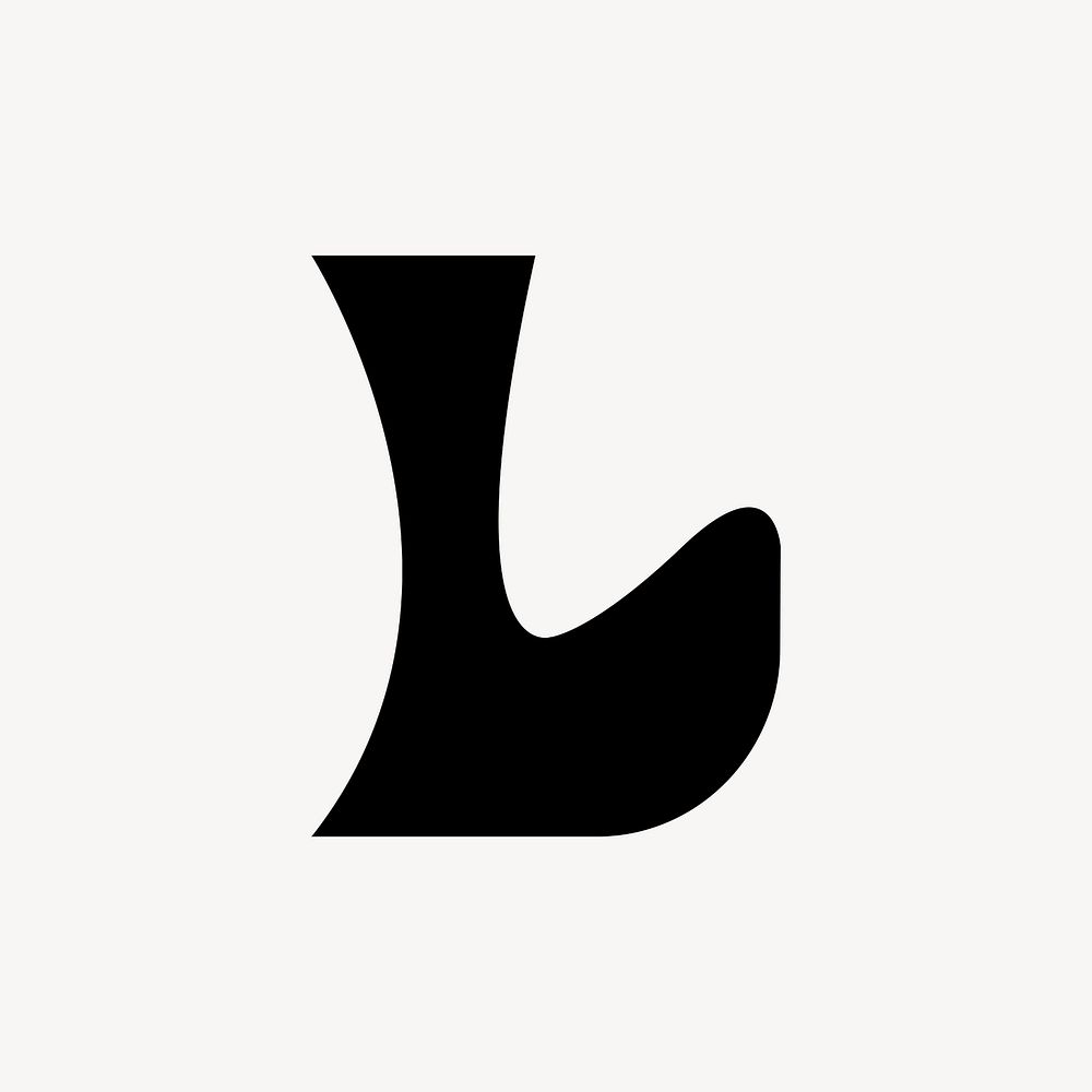 Letter L in retro psychedelic alphabet illustration