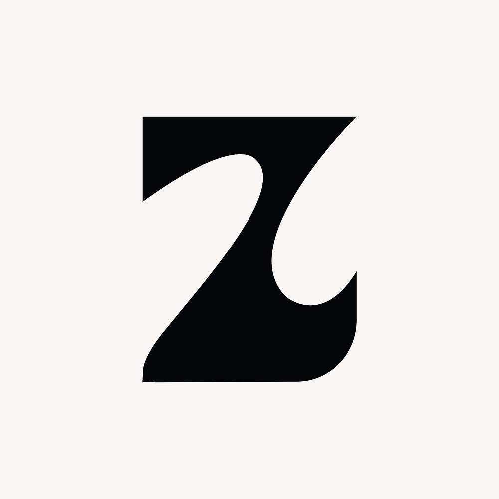 Letter Z in retro psychedelic alphabet illustration