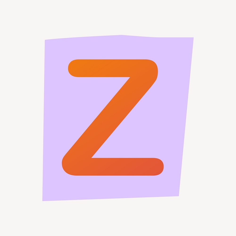 Letter Z in papercut alphabet illustration