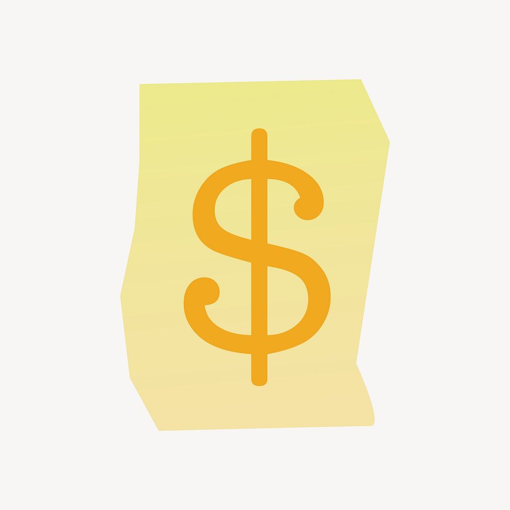 Dollar sign in papercut illustration