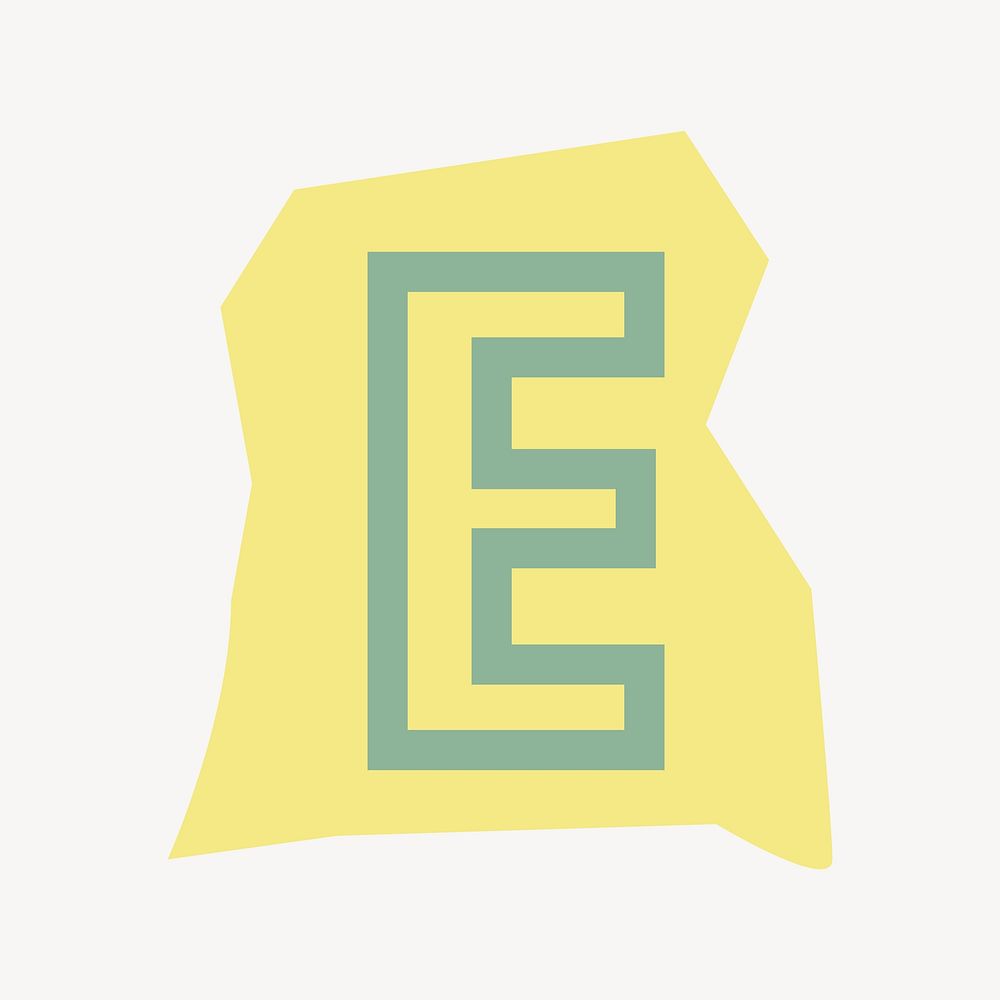 Letter E in papercut alphabet illustration