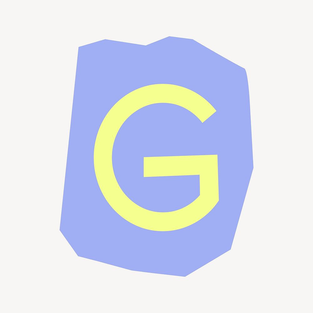 Letter G in papercut alphabet illustration