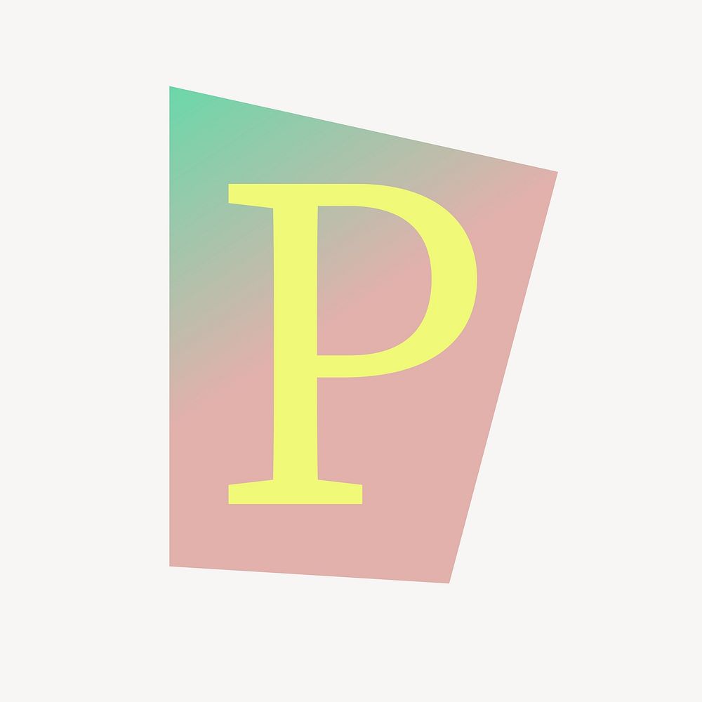 Letter P in papercut alphabet illustration