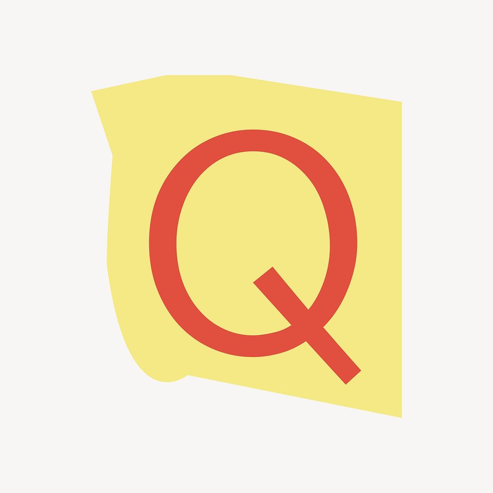 Letter Q in papercut alphabet illustration