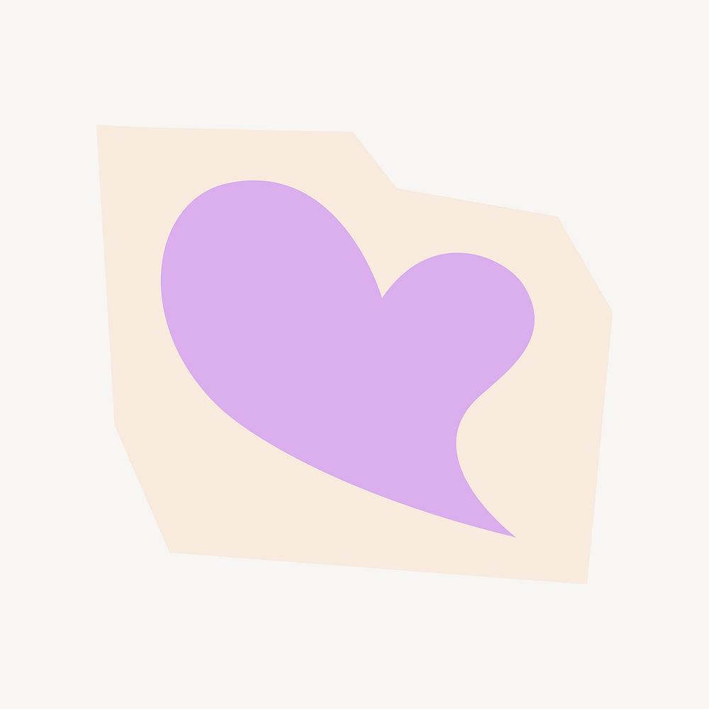 Purple heart shape in papercut illustration