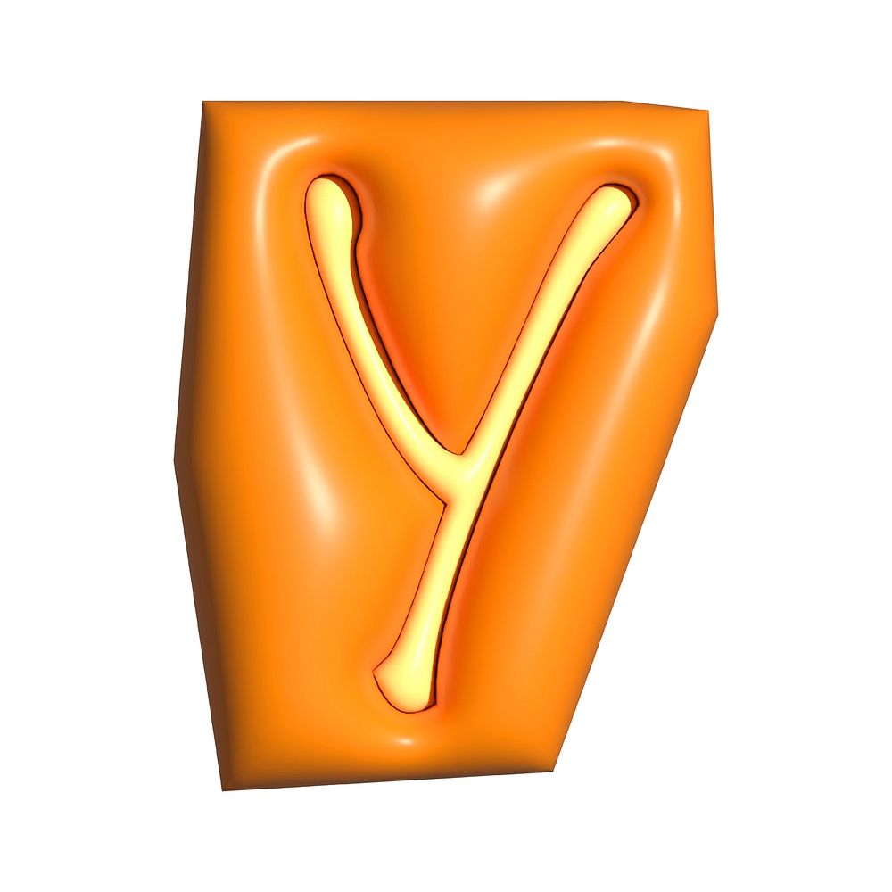 Letter Y in 3D alphabets illustration