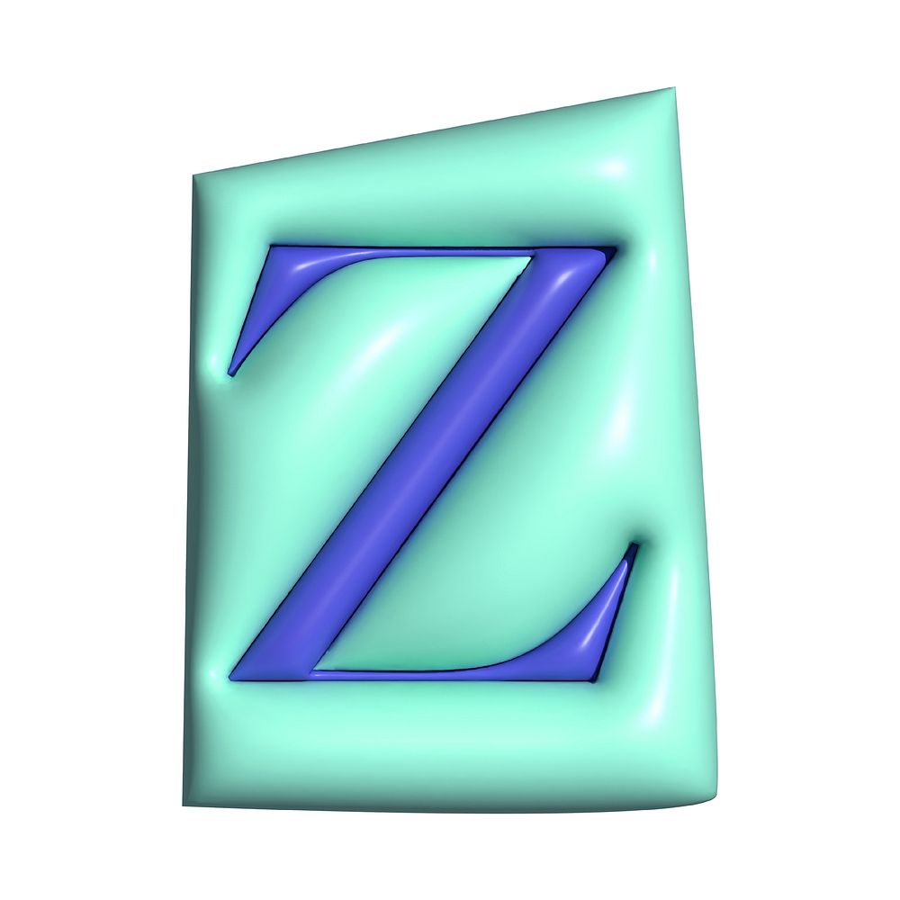 Letter Z in 3D alphabets illustration