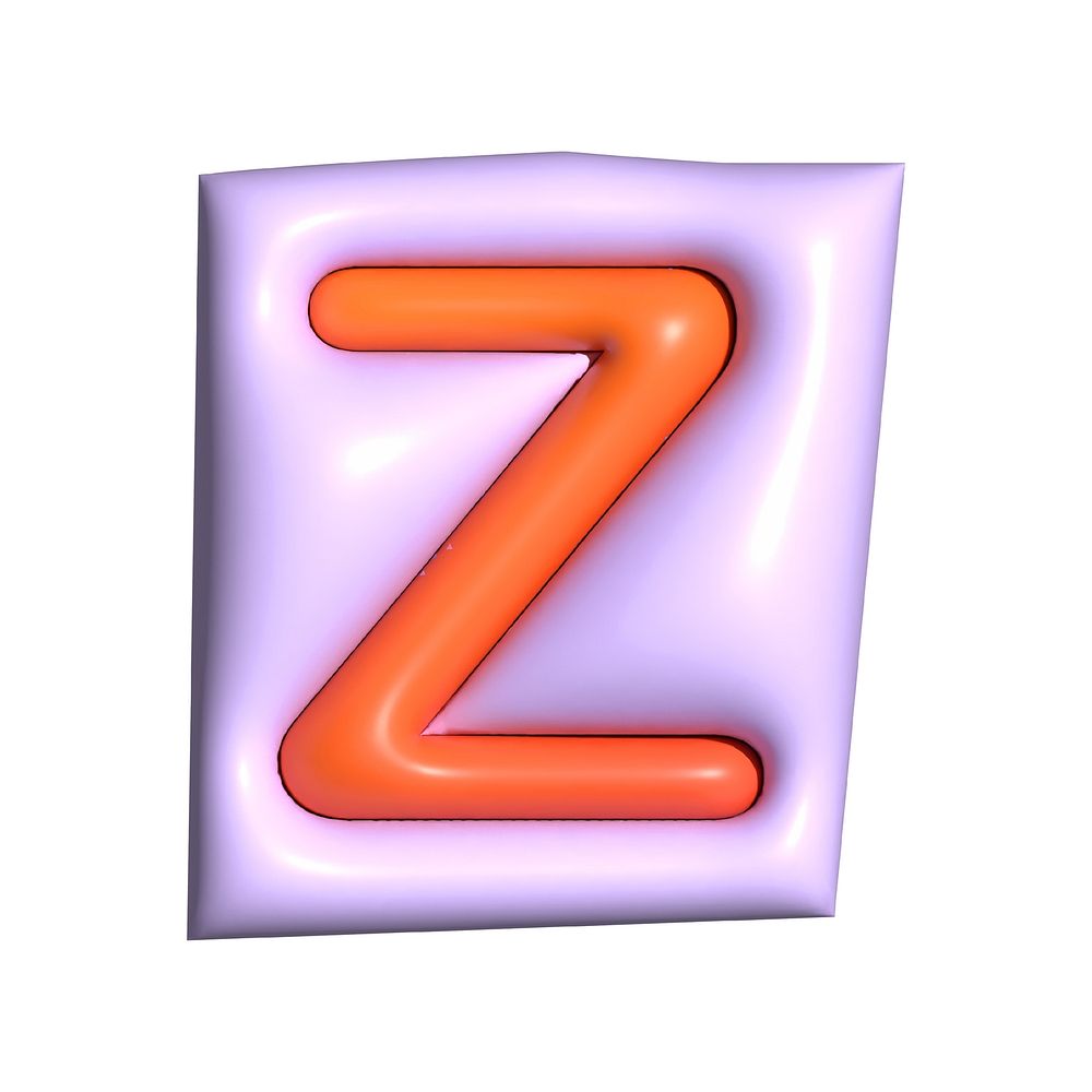 Letter Z in 3D alphabets illustration