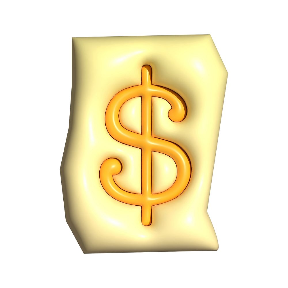 Dollar sing in 3D alphabets illustration