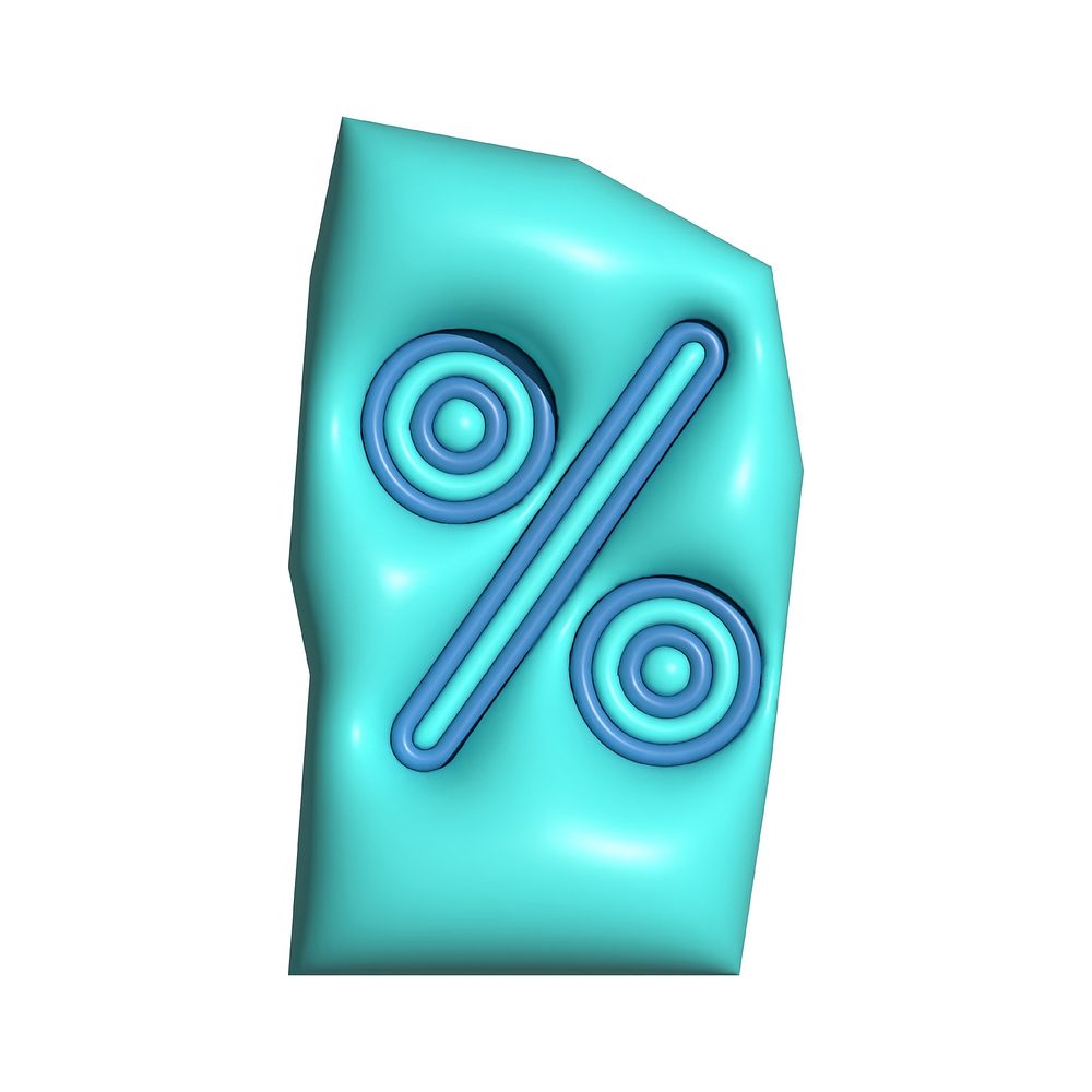 Percentage sing in 3D alphabets illustration