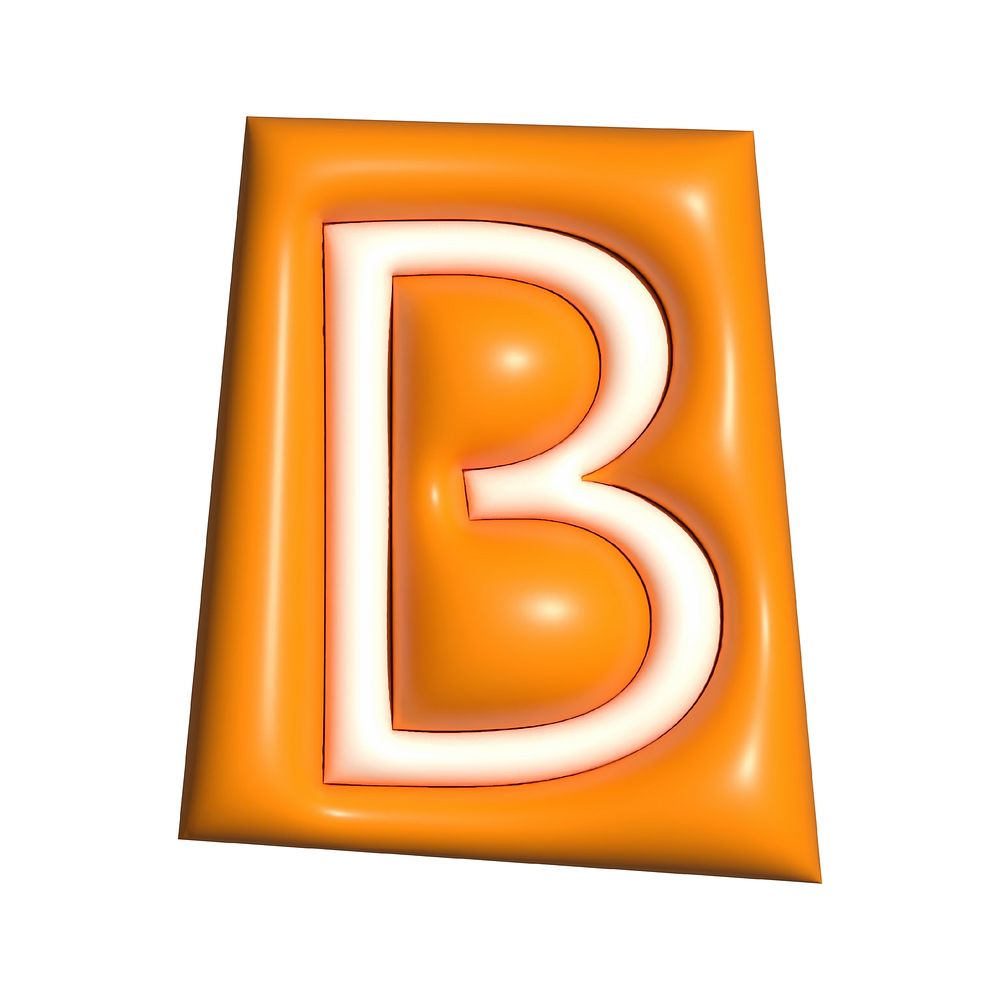 Letter B in 3D alphabets illustration