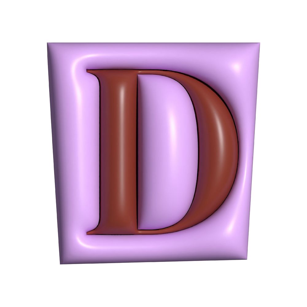 Letter D in 3D alphabets illustration