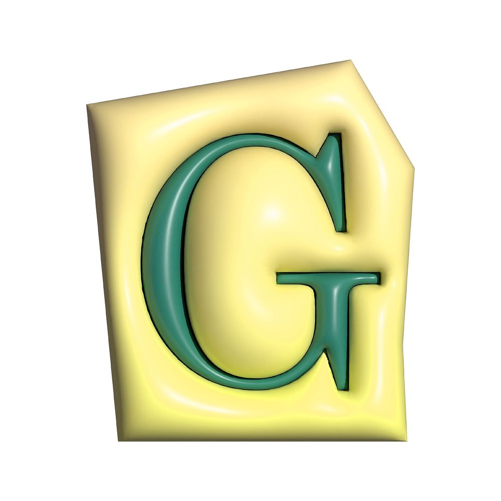 Letter G in 3D alphabets illustration