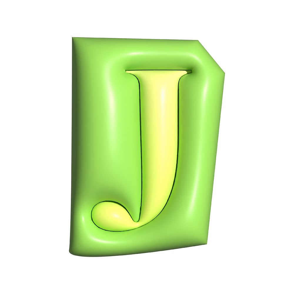 Letter J in 3D alphabets illustration