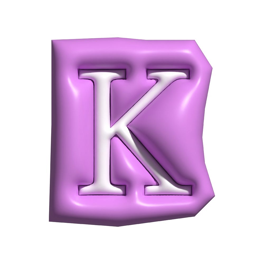 Letter K in 3D alphabets illustration