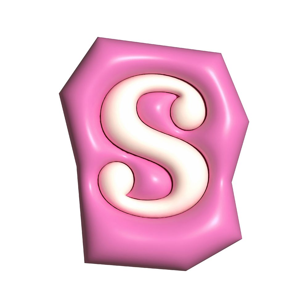 Letter S in 3D alphabets illustration