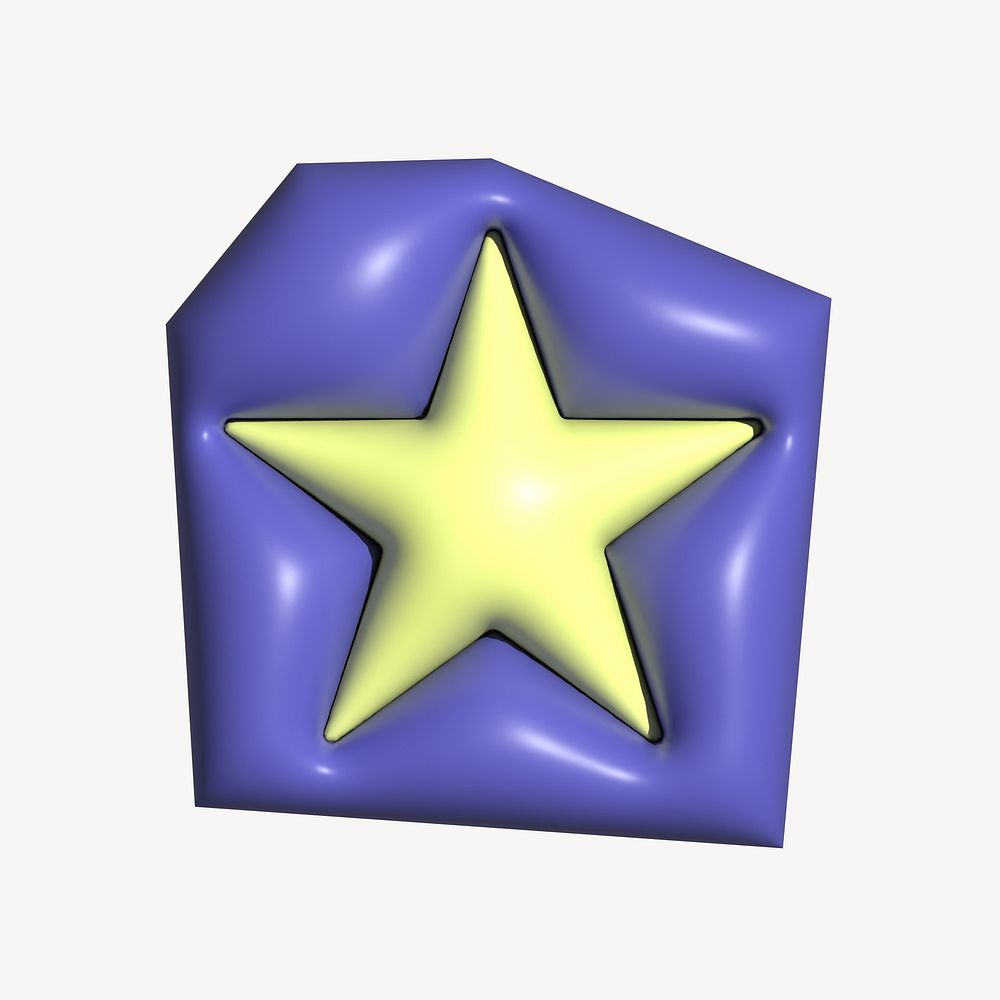 Star in  3D alphabets illustration