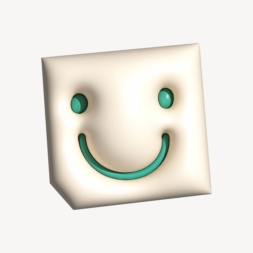 Smiling face in 3D paper cut illustration