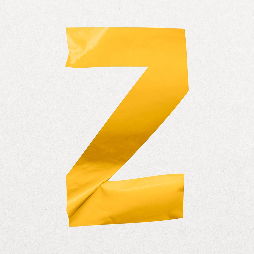 Letter Z in yellow plastic texture alphabet illustration