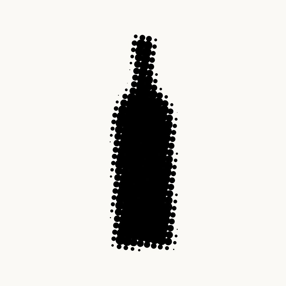 Wine bottle halftone design