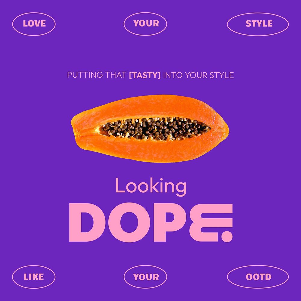 Funky papaya Instagram post template purple design