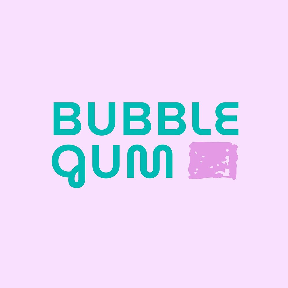 Cute bubblegum fashion logo template, pink aesthetic