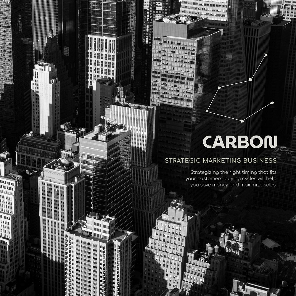 Monochrome city Instagram post template, carbon business