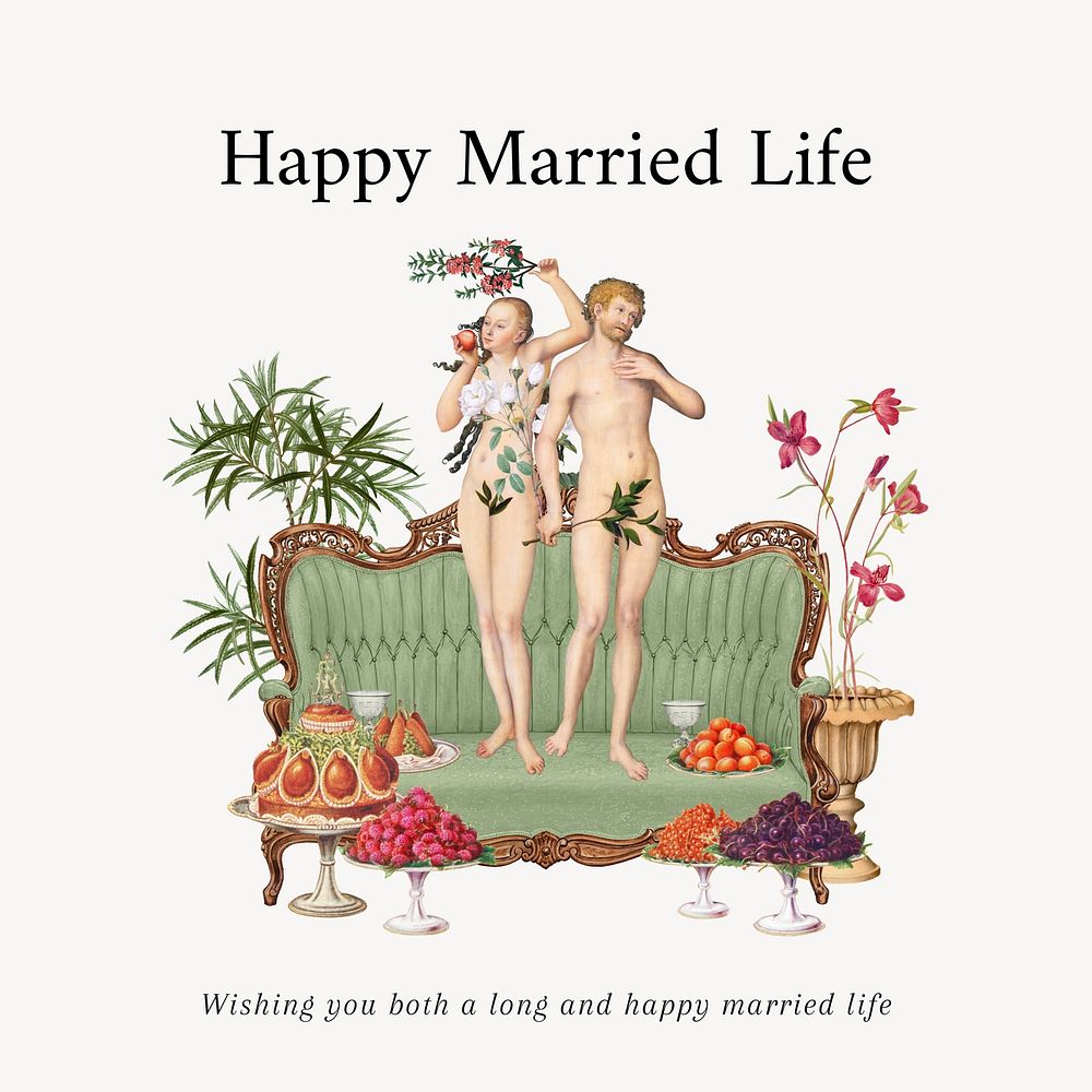 Happy marriage Instagram post template